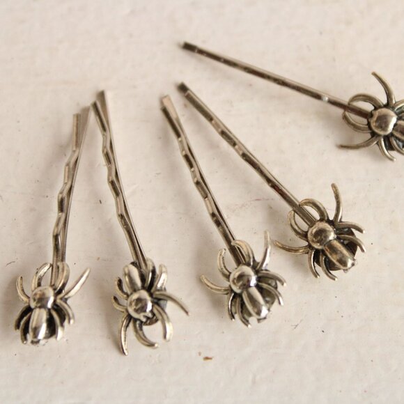 Jewelry Lot, Goth Style Bracelets, Skeleton ring, Spider hair Pins, Septum Ring - Picture 4 of 7